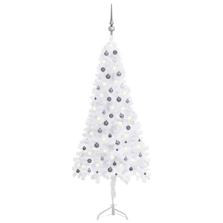 Árbol de Navidad de esquina LED y bolas PVC blanco 240 cm de vidaXL, Arboles de navidad - Ref: Foro24-3077971, Precio: 55,49 ...