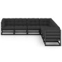 7-piece garden furniture set with black pine wood cushions by vidaXL, Garden sets - Ref: Foro24-3076878, Price: 756,84 €, Dis...