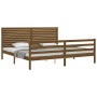 Honey brown solid wood bed frame and headboard 200x200 cm by vidaXL, Beds and slatted bases - Ref: Foro24-3195049, Price: 216...