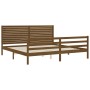 Honey brown solid wood bed frame and headboard 200x200 cm by vidaXL, Beds and slatted bases - Ref: Foro24-3195049, Price: 216...