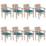 Stackable garden chairs 8 pcs solid teak wood with cushions by vidaXL, Garden chairs - Ref: Foro24-3073452, Price: 930,30 €, ...