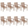 Stackable garden chairs 8 pcs solid teak wood with cushions by vidaXL, Garden chairs - Ref: Foro24-3073452, Price: 930,30 €, ...