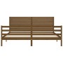 Honey brown solid wood bed frame and headboard 200x200 cm by vidaXL, Beds and slatted bases - Ref: Foro24-3195049, Price: 216...