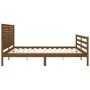 Estructura cama y cabecero madera maciza marrón miel 200x200 cm de vidaXL, Camas y somieres - Ref: Foro24-3195049, Precio: 21...