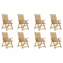 Folding garden chairs and cushions 8 pcs solid acacia wood by vidaXL, Garden chairs - Ref: Foro24-3075072, Price: 636,84 €, D...