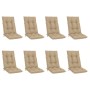 Folding garden chairs and cushions 8 pcs solid acacia wood by vidaXL, Garden chairs - Ref: Foro24-3075072, Price: 636,84 €, D...