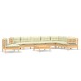 Garden furniture 9 pieces and cushions solid cream pine wood by vidaXL, Garden sets - Ref: Foro24-3096737, Price: 653,75 €, D...