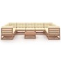 Garden furniture 10 pieces and cushions honey brown pine wood by vidaXL, Garden sets - Ref: Foro24-3078147, Price: 995,94 €, ...