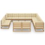 Gartenmöbel Set 13 Stück Kissen Honig Braun Kiefer Holz von vidaXL, Gartensets - Ref: Foro24-3076957, Preis: 1,00 €, Rabatt: %