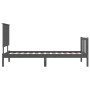 Estructura de cama con cabecero madera maciza gris 100x200 cm de vidaXL, Camas y somieres - Ref: Foro24-3193393, Precio: 126,...