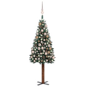 Slim Christmas tree with lights and balls green 150 cm by vidaXL, Christmas trees - Ref: Foro24-3077863, Price: 89,20 €, Disc...