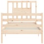 Estructura de cama con cabecero madera maciza 90x200 cm de vidaXL, Camas y somieres - Ref: Foro24-3194556, Precio: 97,84 €, D...