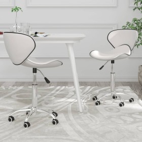 Swivel dining chairs 2 units white synthetic leather by vidaXL, dining chairs - Ref: Foro24-335139, Price: 91,99 €, Discount: %