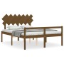 Elderly bed with honey brown wooden headboard 140x200 cm by vidaXL, Beds and slatted bases - Ref: Foro24-3195549, Price: 154,...