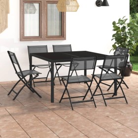 Garden dining set, 7 pieces, steel by vidaXL, Garden sets - Ref: Foro24-3073535, Price: 390,60 €, Discount: %