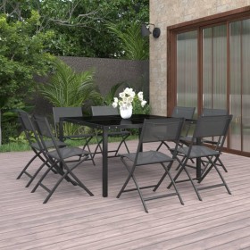 9-piece steel garden dining set by vidaXL, Garden sets - Ref: Foro24-3073504, Price: 380,99 €, Discount: %