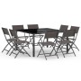 9-piece steel garden dining set by vidaXL, Garden sets - Ref: Foro24-3073504, Price: 379,31 €, Discount: %