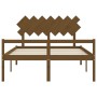 Elderly bed with honey brown wooden headboard 140x200 cm by vidaXL, Beds and slatted bases - Ref: Foro24-3195549, Price: 154,...