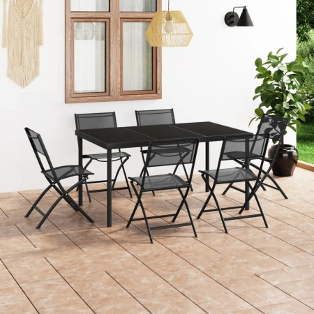 Juego de comedor para jardín 7 piezas acero de vidaXL, Conjuntos de jardín - Ref: Foro24-3073494, Precio: 395,25 €, Descuento: %