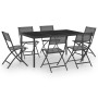 7-piece steel garden dining set by vidaXL, Garden sets - Ref: Foro24-3073494, Price: 395,25 €, Discount: %