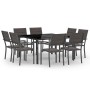 9-piece steel garden dining set by vidaXL, Garden sets - Ref: Foro24-3073533, Price: 530,08 €, Discount: %