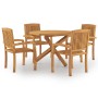 5-piece garden dining set solid teak wood by vidaXL, Garden sets - Ref: Foro24-3073202, Price: 752,97 €, Discount: %