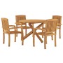 5-piece garden dining set solid teak wood by vidaXL, Garden sets - Ref: Foro24-3073202, Price: 752,97 €, Discount: %