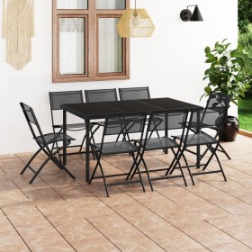 9-teiliges Garten-Ess-Set aus Stahl von vidaXL, Gartensets - Ref: Foro24-3073495, Preis: 423,99 €, Rabatt: %