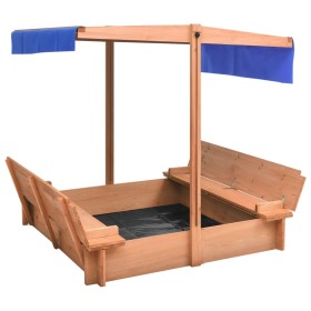 Sandbox with fir wood roof 112x112x112 cm by vidaXL, sandboxes - Ref: Foro24-316474, Price: 141,99 €, Discount: %