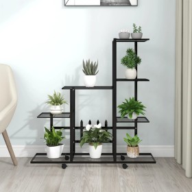 Flower stand with black metal wheel 94.5x25x92.5 cm by vidaXL, Pot stands - Ref: Foro24-336114, Price: 46,15 €, Discount: %