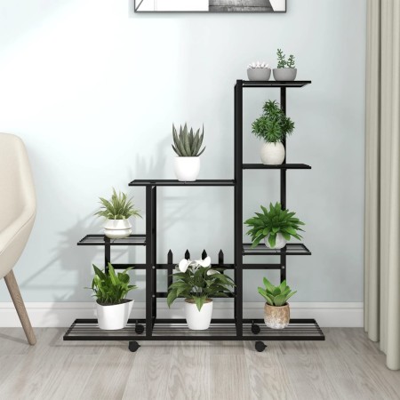 Flower stand with black metal wheel 94.5x25x92.5 cm by vidaXL, Pot stands - Ref: Foro24-336114, Price: 46,99 €, Discount: %