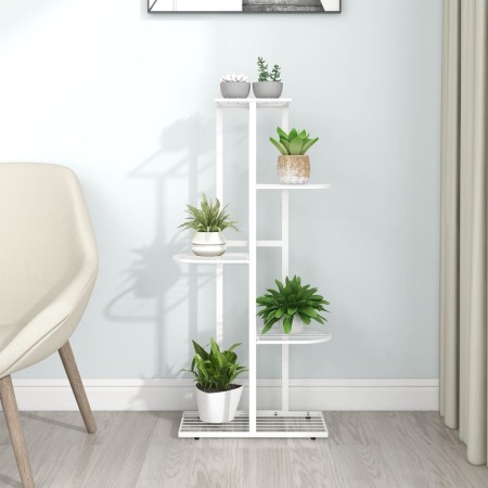 White metal 5-shelf flower stand 43x22x98 cm by vidaXL, Pot stands - Ref: Foro24-336111, Price: 37,41 €, Discount: %