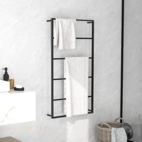 Black steel towel rack 60x10x116 cm by vidaXL, Towel racks - Ref: Foro24-336120, Price: 50,99 €, Discount: %