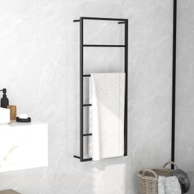 Black steel towel rack 45x10x115 cm by vidaXL, Towel racks - Ref: Foro24-336118, Price: 42,99 €, Discount: %