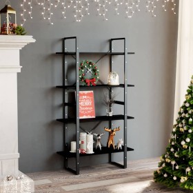 4-tier solid black pine wood shelf 80x30x140 cm by vidaXL, Bookcases and shelves - Ref: Foro24-806466, Price: 94,99 €, Discou...