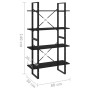 4-tier solid black pine wood shelf 80x30x140 cm by vidaXL, Bookcases and shelves - Ref: Foro24-806466, Price: 94,05 €, Discou...