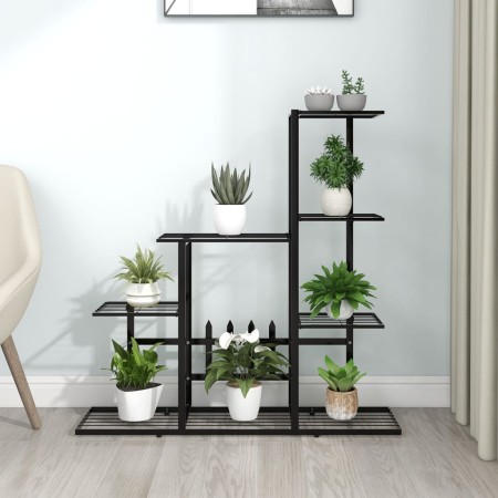 Soporte de flores negro de metal 94,5x25x88 cm de vidaXL, Soportes para macetas - Ref: Foro24-336112, Precio: 49,19 €, Descue...