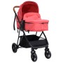 Carrito de bebés 3 en 1 de acero rojo y negro de vidaXL, Cochecitos de bebé - Ref: Foro24-10333, Precio: 180,99 €, Descuento: %