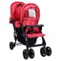 Carrito para gemelos tandem de acero rojo de vidaXL, Cochecitos de bebé - Ref: Foro24-10351, Precio: 194,99 €, Descuento: %