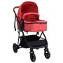 Carrito de bebés 3 en 1 de acero rojo y negro de vidaXL, Cochecitos de bebé - Ref: Foro24-10333, Precio: 180,99 €, Descuento: %