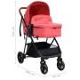 Carrito de bebés 3 en 1 de acero rojo y negro de vidaXL, Cochecitos de bebé - Ref: Foro24-10333, Precio: 180,99 €, Descuento: %