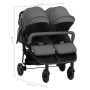 Dunkelgrauer und schwarzer Manschettenknöpfe-Trolley aus Stahl von vidaXL, Kinderwagen - Ref: Foro24-10360, Preis: 251,67 €, ...