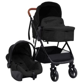 3-in-1 baby stroller in anthracite gray and black steel by vidaXL, Baby strollers - Ref: Foro24-10330, Price: 216,07 €, Disco...