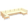 Garden furniture 7 pieces and cushions solid cream pine wood by vidaXL, Garden sets - Ref: Foro24-3097163, Price: 537,99 €, D...