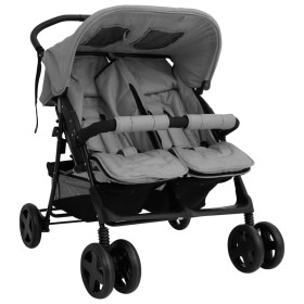 Hellgrauer Manschettenknopfwagen aus Stahl von vidaXL, Kinderwagen - Ref: Foro24-10341, Preis: 201,99 €, Rabatt: %