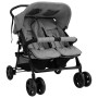 Carrito para gemelos de acero gris claro de vidaXL, Cochecitos de bebé - Ref: Foro24-10341, Precio: 201,30 €, Descuento: %