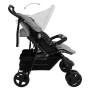 Carrito para gemelos de acero gris claro de vidaXL, Cochecitos de bebé - Ref: Foro24-10341, Precio: 201,30 €, Descuento: %