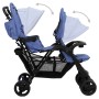 Tandemwagen für Manschettenknöpfe aus marineblauem Stahl von vidaXL, Kinderwagen - Ref: Foro24-10350, Preis: 206,44 €, Rabatt: %