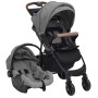 Carrito de bebés 3 en 1 de acero gris claro de vidaXL, Cochecitos de bebé - Ref: Foro24-10377, Precio: 196,01 €, Descuento: %