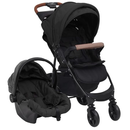 3-in-1-Kinderwagen aus anthrazitgrauem Stahl von vidaXL, Kinderwagen - Ref: Foro24-10378, Preis: 196,99 €, Rabatt: %